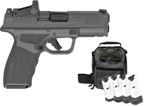 Springfield Hellcat Pro Pistol Gear Up Bundle HCP9379BSMSCCOMP, 9mm, 3.70", W/ SMSC RDS, Black, 5 Mags & Range Bag