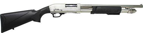 Iver Johnson PAS12 Pump Shotgun, 12 Gauge, 18", 3" Chmbr, Synthetic Stock, Nickel Finish
