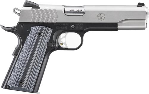 Ruger SR1911 Pistol 6794, 9mm Luger, 5in, Black/Gray G10 Grips, Black Anodized Finish, 9 Rds
