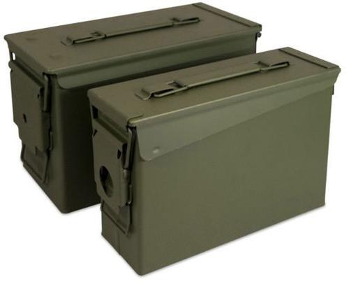 Focus on Tools 2 Piece Metal Ammo Cans, 30 Cal, 50 Cal, Nested, OD Green (10107)