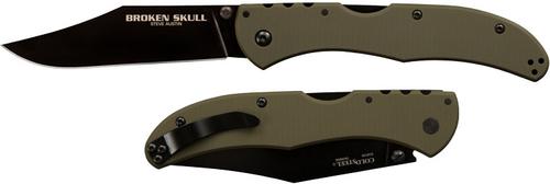 Cold Steel Broken Skull III Knife, OD Green, Black Coated (54S3A)