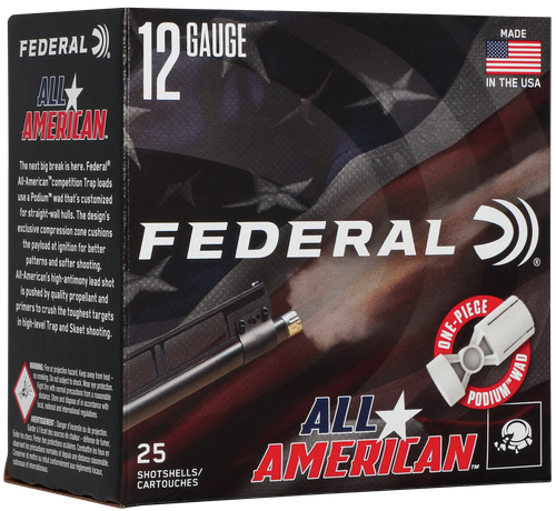 Federal Cartridge All-American, 12 Gauge, 2-3/4", 1 oz, 1200 fps, 8 Shot, 25 Rd/bx