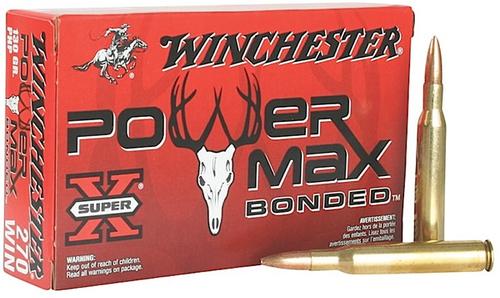 Winchester Super-X Rifle Ammunition X2705BP, 270 Winchester, Power Max Bonded, 130 GR, 3060 fps, 20 Rd/bx