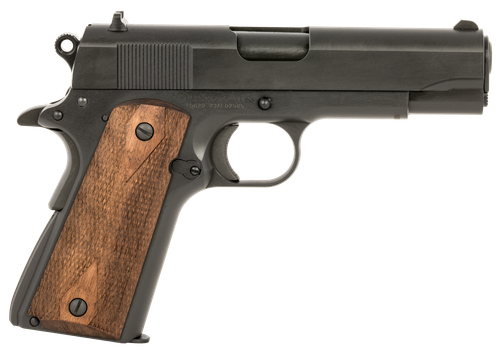 Tisas 1911 A1 Tank Commander Pistol 10100116, 9mm Luger, 4.25in, Turkish Walnut Grips, Manganese Phosphate Coated Finish, 9 Rds