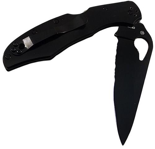 Spyderco Byrd Knife Drop Point Folding Knife w/Partially Serrated Edge (BY03PSBK2)