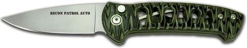 Knives of Alaska Recon Patrol Auto Folding Knife w/Drop Point Straight Blade, Olive Drab/Back (00920FG)