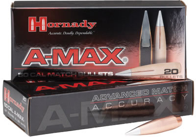 Hornady Rifle Bullet 30 Caliber 168 Grain A-Max 100/Box (30502), Not Loaded