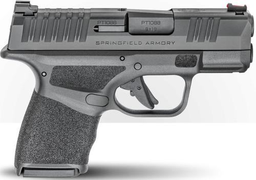 Springfield Hellcat Semi-Auto Pistol HC9319BFO, 9mm, 3", Polymer Grips, Black Finish, Fiber Optic Front Sight, 13 Rds