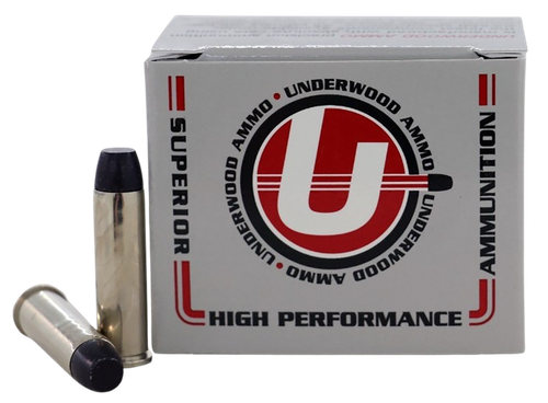 Underwood Pistol Ammunition, 357 Magnum, Hard Cast Flat Nose, 180 GR, 1400 fps, 20 Rd/bx