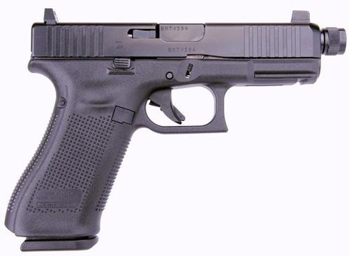Glock 19 Gen5 Pistol PA195S3G03TB, 9mm, 4.02 in Threaded, Black Polymer Grip, Gas Nitride Finish, Fixed Sights, 15 Rds