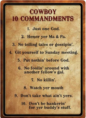 Rivers Edge Products Cowboy 10 Commandments (1529)
