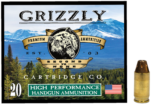 Grizzly Ammunition High Performance Pistol Ammunition GC380A2, 380 ACP, Jacketed Hollow Point (JHP), 90  GR, 1100  fps, 20 Rd/bx