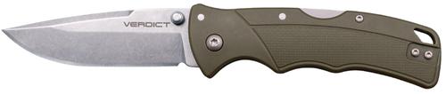 Cold Steel Verdict Spear Point EDC Knife w/ODG Textured Handle (CSFLC3SPSSODGZ)