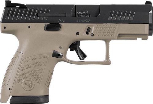 CZ P-10 S Semi-Auto Striker Fire Pistol 89561, 9mm, 3.5", Interchangeable Backstrap, Flat Dark Earth Finish, 12 Rd