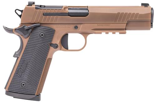Sig Sauer 1911 X-Series Semi Auto Pistol 1911XR45CXR3, OR, 45 ACP, 5", Black G10 Grips, Coyote PVD Finish, 8 Rds