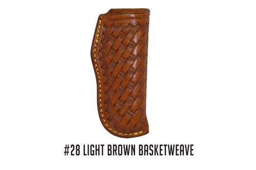 A&M Leatherwork Handmade Case Hunter Sheath, Light Brown, Basket Weave (AMLW28BKWLB)