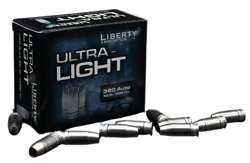 Liberty Ammunition Civil Defense Pistol Ammunition LA-UL-380-055, 380 ACP, 50  GR, 1500  fps, 20 Rd/bx