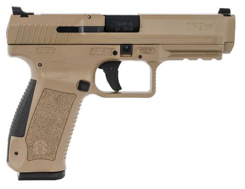 Canik TP9SF Striker Fire Pistol HG4865DN, 9mm Luger, 4.46", Black Interchangeable Backstrap, FDE Finish, 18 Rds