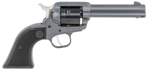 Ruger Wrangler SAO Revolver 2022, 22 LR, 4.62", Checkered Black Polymer Grips, Stone Gray Cerakote, 6 Rd