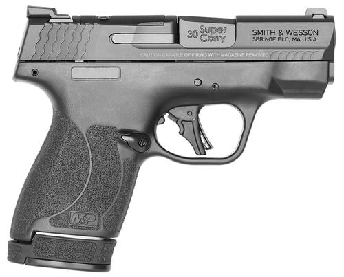 Smith and Wesson M&P Shield Plus Optic Ready 13474, 30 Super Carry, 3.10", Polymer Grips, Black Finish, 13 Rds