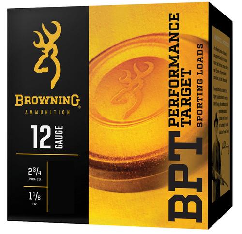Browning BPT Performance Target Shotshells B193641227, 12 Gauge, 2-3/4", 1-1/8 oz, 1250 fps, #7.5 Lead Shot, 25 Rds/Bx