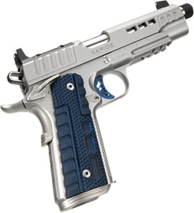 Kimber 3000451 Rapide Ice Pistol - 9mm, 5 in Barrel, Silver/Gray Finish, Blue G10 Grips, 9 Rds