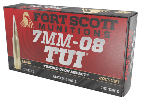 Fort Scott Munitions TUI Rifle Ammunition 7MM08120SCV1, 7mm-08 Rem, Solid Copper Spun, 120 gr, 3019 fps, 20 Rd/Bx