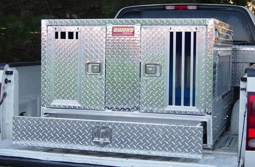 Owens Pro Hunter Series Double Compartment Dog Box w/Bottom Drawer Storage 55057W, 4 Seasons Vents, 46"W x 45"D x 32"H