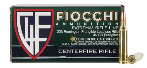 Fiocchi Extrema Rifle Ammunition 223FRANG, 223 Remington, Lead Free Frangible, 45 gr, 3200 fps, 50 Rd/Bx