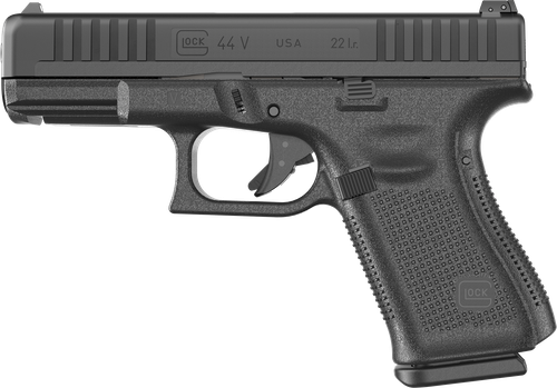 Glock G44 V Pistol UV4450101, 22LR, 4.02in, Interchangeable Backstrap Grips, Black Finish, 10 Rds