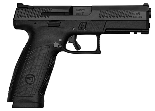 CZ-USA P-10 F Pistol 91540, 9mm, 4.5", Black Interchangeable Backstrap Grips, Black Nitride Finish, 19 Rds