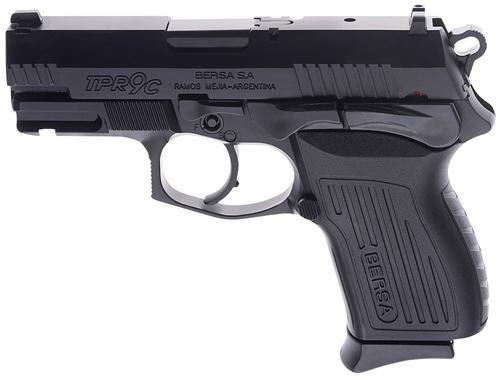 Bersa TPR9C Compact Pistol TPR9CM, 9mm Luger, 3.25in, Black Textured Polymer, Matte Black Finish, 13 Rds