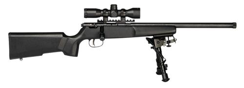 Savage Arms Rascal Target XP Bolt Action Rifle w/Scope and Bipod 13824, 22 LR, 16.12", Wood Stock, 1 Rds