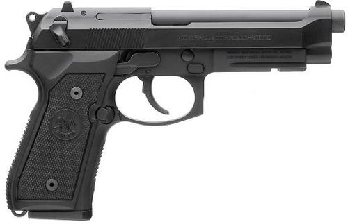 Beretta M9A1 Semi-Auto Pistol JS92M9A1, 9mm, 4.9", Black Plastic Grip, Matte Black Finish, 10 Rd
