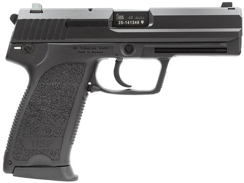 Heckler & Koch USP45 V1 DA/SA Pistol 81000323, 45 ACP, 4.41", Black Grips, Black Finish, 12 Rds, Night Sights