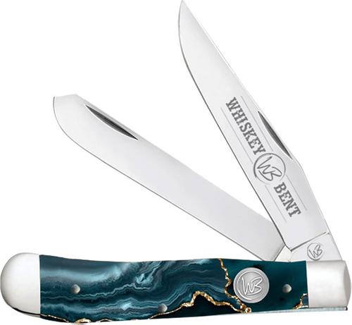 Whiskey Bent Knives Trapper Knife w/Clip Point & Spey Blade, Gold Rush Handle (WB11-23)