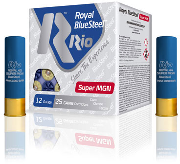 Rio Royal BlueSteel Super MGN 40 Shotshells RBSSM40BB, 12 Gauge, 3-1/2", 1-3/8 oz, 1550 fps, #BB Shot, 25 Rd/bx