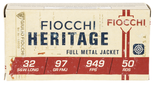 Fiocchi Shooting Dynamics Pistol Ammunition 32SWLA, 32 Smith & Wesson Long, Full Metal Jacket (FMJ), 97 GR, 800 fps, 50 Rd/bx