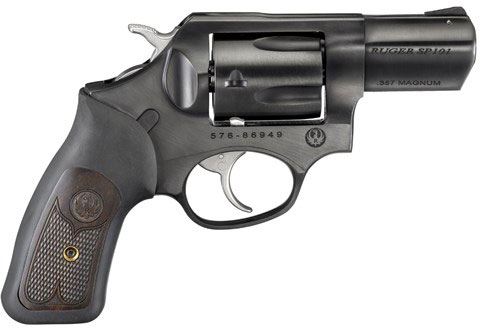 Ruger SP101 Revolver 15702, 357 Magnum/38 Special, 2.25", Rubber w/Wood Grip, Blued Finish, 5 Rd