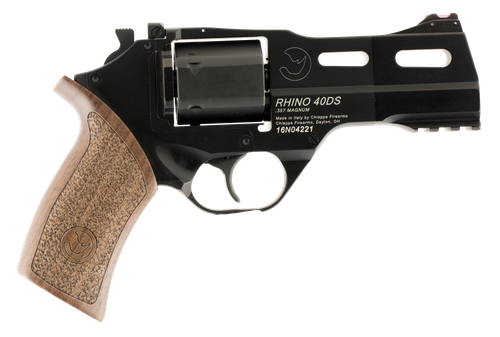 Chiappa Rhino 40DS Revolver 340219, 357 Mag, 4", Walnut Grips, Black Aluminum Alloy Finish, 6 Rds