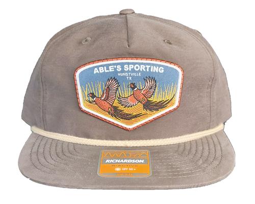 Able's Cap 256 Umpqua Dark Mocha, Khaki Rope Hat, Pheasant Logo