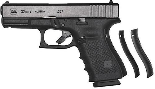 Glock 32 Gen4 Pistol PG3250201, 357 Sig Sauer, 4.02 in, Textured Polymer Grip, Black Finish, 10 Rd