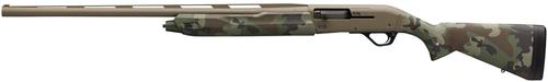 Winchester Repeating Arms SX4 Hybrid Hunter Shotgun 511313291, 12 Gauge, 26", 3.50" , FDE Cerakote Rec/Barrel, Woodland Camo Furniture, Fiber Optic Front Sight Left Hand