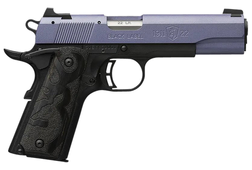 Browning Arms 1911 Black Label Pistol 051893490, 22 LR, 4.25", Black Laminate Wood Grips, Crushed Orchid Cerakote Finish, 10 Rds