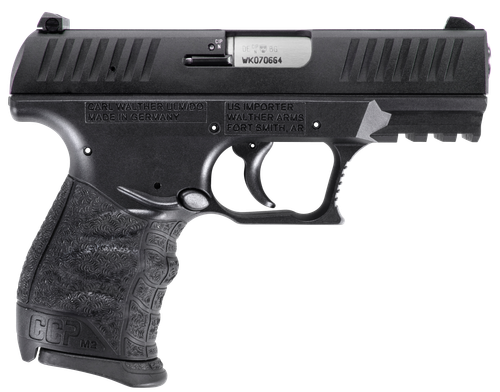 Walther CCP M2 Pistol 5082500, .380 Auto, 3.54 inches, Synthetic Grip, Black Finish, 3 Dot Steel, Drift-Adjustable Rear