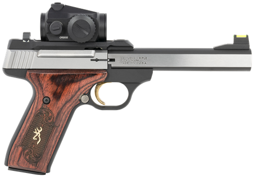 Browning Buck Mark Medallion Pistol 051581490, 22 LR, 5.5", Vortex Crossfire RDS, Wood Grips, 10 Rds