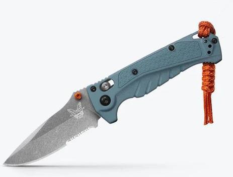 Benchmade Mini Adira Folding Knife w/Partially Serrated Edge Drop Point Blade
