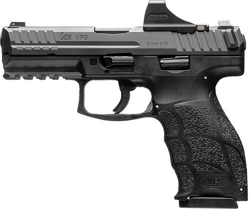Heckler & Koch VP9 Pistol 81000802, 9mm Luger, 4.09", Black Grip, Black Finish, Holosun SCS, 17 Rds