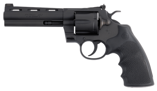 Colt Python Revolver PYTHON-BM5RNS, 357 Magnum | 38 Special, 5in, Hogue OverMolded Grips, 6 Rds