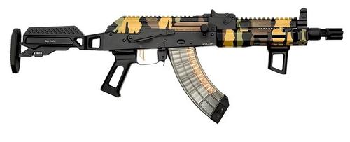 Orthos Arms Babushka Zulu N91 Elite AK Short-Barreld Rifle, 7.62x39mm, 10.5", N91 Elite Camo Cerakote, Zulu Adj. Aluminum Stock, 30+1